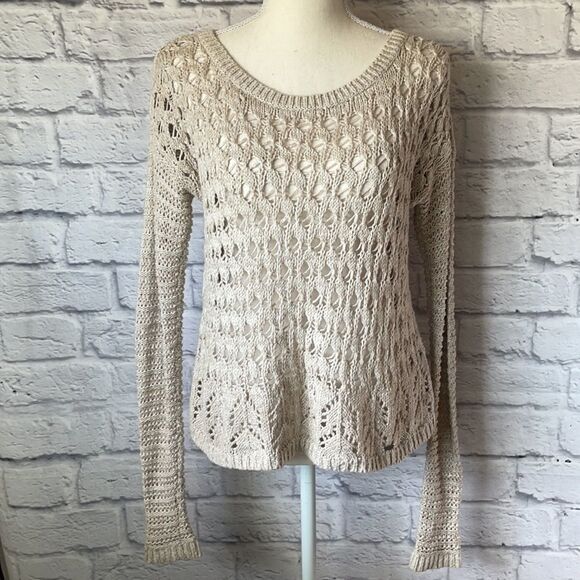 HOLLISTER Crochet Long Sleeve Sweater Size Small - Picture 2 of 8
